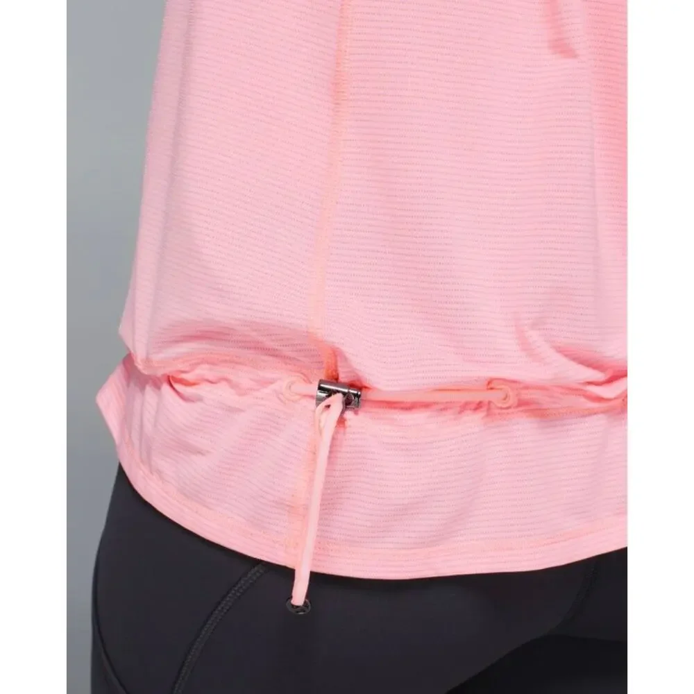 Lululemon Hustle & Bustle Tank‎ Heathered Bleached Coral / Bleached Coral Sz 4